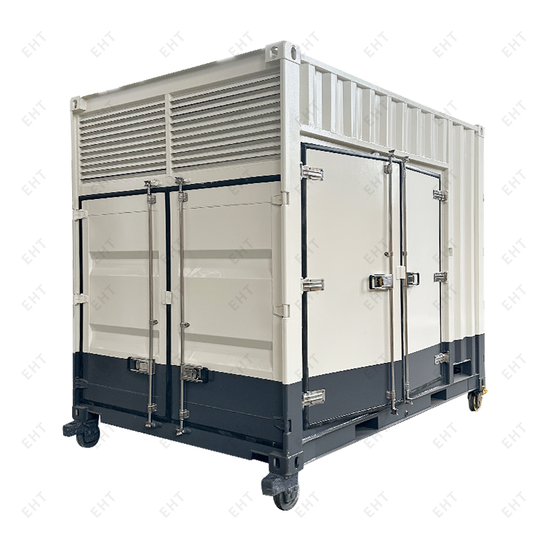 Brugerdefineret 12-fods luftkompressorkabinet med olie-vand opsamlingssystem